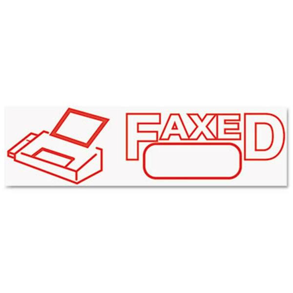 Consolidated Stamp Mfg Accustamp2 Shutter Stamp with Anti Bacteria- Red- FAXED- 1.63 x .5 35583